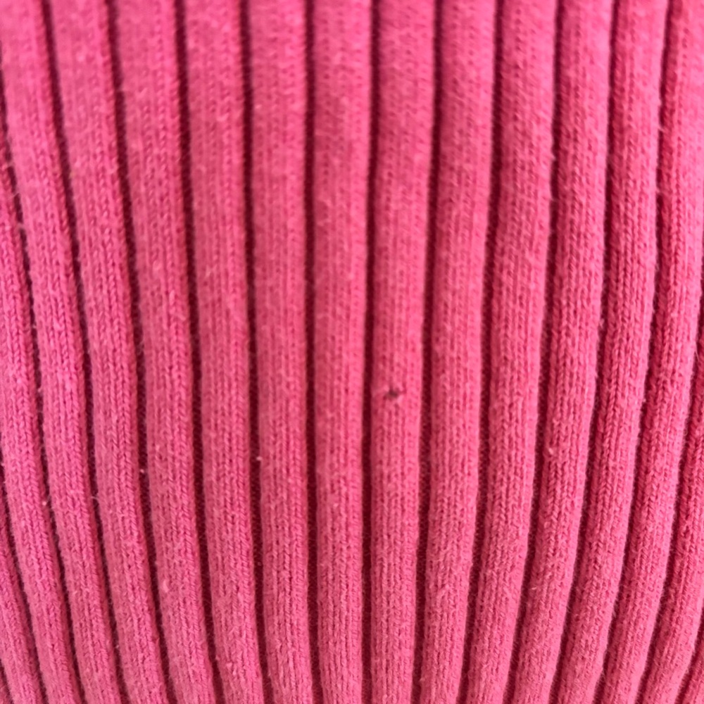 Y2K 2000s Eagle’s Eye Pink Coquette V-Neck Ribbed Sweater Knit Top - Medium - Picture 5 of 16